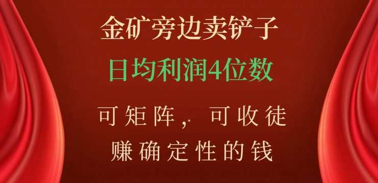 金矿旁边卖铲子,赚确定性的钱,可矩阵,可收徒,日均利润4位数【揭秘】