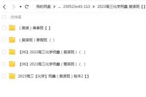 祝鑫2023高三高考化学复读全年合集-冲刺高分，实现高考梦想