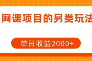 网课项目的另类玩法，单日收益2000+【揭秘】