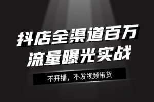 抖店全渠道百万流量曝光实战，不开播，不发视频带货（16节课）