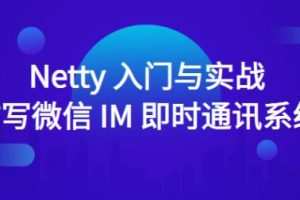 Netty入门与实战:仿写微信 IM 即时通讯系统