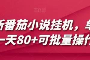 最新番茄小说挂机，单机一天80+可批量操作【揭秘】