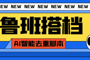 外面收费299的鲁班搭档视频AI智能全自动去重脚本，搬运必备神器【AI智能…