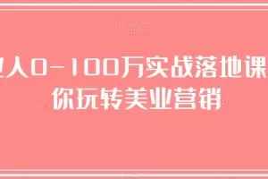 美业人0-100万实战落地课，教你玩转美业营销