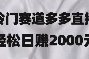 冷门赛道拼多多直播，简单念稿子，日收益2000＋【揭秘】