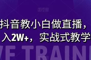 在抖音教小白做直播，月入2W+，实战式教学【揭秘】