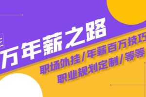 通往百万年薪之路·陪跑训练营：职场外挂/年薪百万技巧/职业规划定制/…