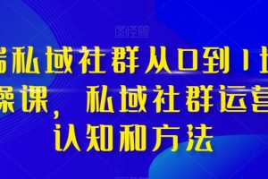 高端 私域社群从0到1增长实战课，私域社群运营的认知和方法（37节课）