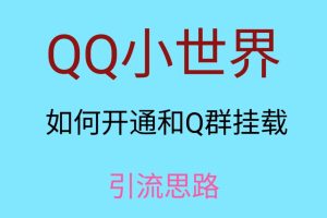 最近很火的QQ小世界视频挂群实操来了，小白即可操作，每天进群1000＋