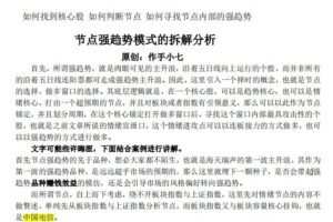 【作手小七】节点强趋势模式的拆解分析