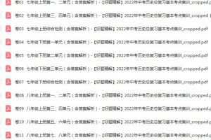 【好题精解】2022年中考历史总复习基本考点集训，让你轻松应对考试！