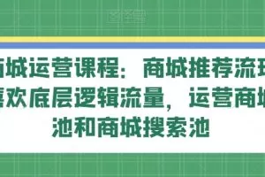 抖音商城运营课程：商城推荐流玩法，猜你喜欢底层逻辑流量，运营商城推荐池和商城搜索池