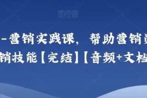 小马宋-营销实践课，帮助营销员提升营销技能【完结】【音频+文档】