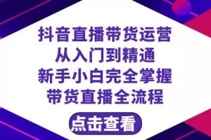 抖音直播带货 运营从入门到精通，新手完全掌握带货直播全流程（23节）