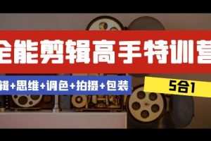 全能剪辑-高手特训营：剪辑+思维+调色+拍摄+包装（5合1）53节课