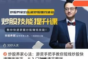 【炒股养家心法】《游资手把手教你短线炒股快速赚钱技巧，从入门到精通完整版》