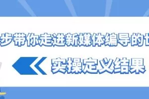 一步带你走进新媒体编导的世界，实操定义结果（17节课）