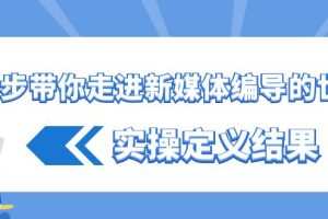 一步带你走进新媒体编导的世界，实操定义结果（17节课）
