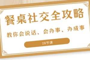 27项餐桌社交全攻略圈总教你会说话、会办事、办成事S