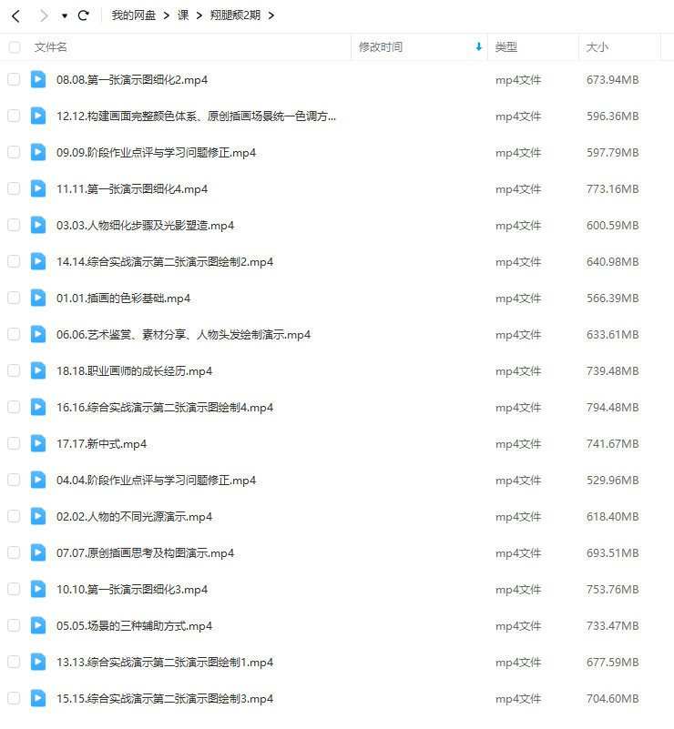 翔腿颓插画课第2期2022年