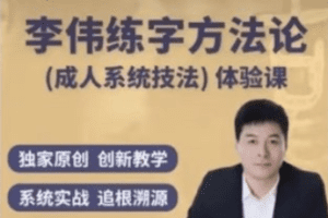 李伟书写练字方法论系统课