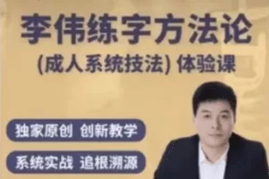 李伟书写练字方法论系统课