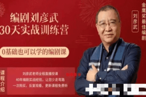 【刘彦斌】编剧刘彦武30天实战训练营