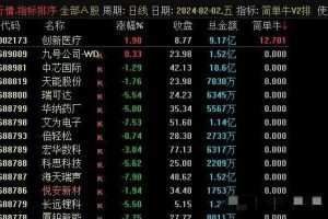 【指标】华仔竞价《简单牛V2》升级版专捉牛股 排序附图指标