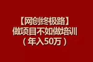 【网创终极路】做项目不如做项目培训，年入50万