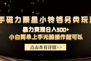 快手磁力聚星小铃铛另类玩法，暴力变现日入500+小白简单上手无脑操作就可以