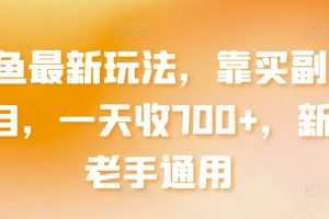 闲鱼最新玩法，靠买副业项目，一天收700+，新手老手通用
