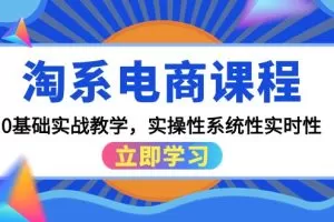 淘系电商课程，0基础实战教学，实操性系统性实时性（15节课）