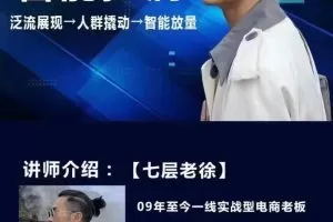 七层老徐·2024引力魔方人群智能拉满+无界推广高阶，自创全店动销玩法…