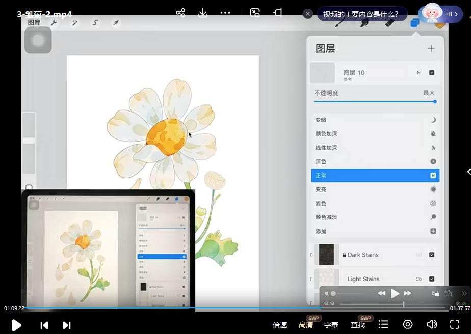 昭春落日2023年iPad水彩花卉课part1