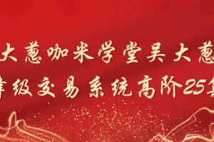 「吴大葱」吴大葱咖米学堂吴大葱：峰级交易系统高阶25集