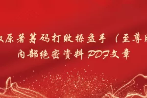 「和叔筹码」和叔原著筹码打败操盘手（至尊版）内部绝密资料 PDF文章