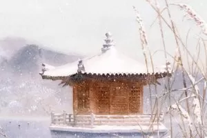 溪风桃年国风场景水彩课【画质不错只有视频】