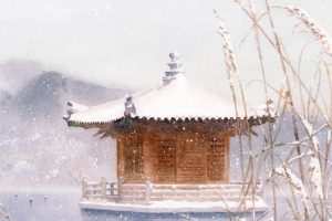 画酿幸福第82期 溪风桃年国风场景插画