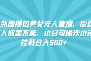 快手外国擦边美女无人直播，魔幻声音男人欲罢不能，小白可操作小铃铛挂载日入500+