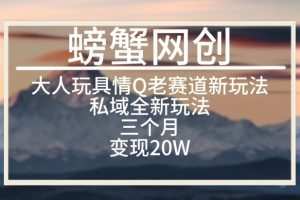 大人玩具情Q用品赛道私域全新玩法，三个月变现20W，老项目新思路