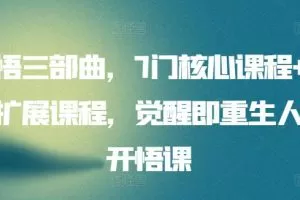 开悟觉醒三部曲，7门核心课程+15门扩展课程，觉醒即重生人生开悟课