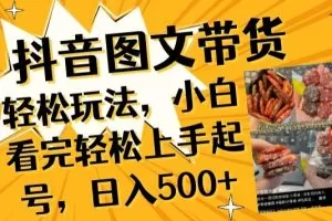抖音图文带货已过时?那你不如仔细看看这个，小白看完轻松上手起号，日入500+不是梦