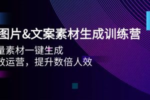 AI图片&文案素材生成训练营，海量素材一键生成 高效运营 提升数倍人效