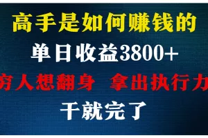 高手是如何赚钱的，每天收益3800+，你不知道的秘密，小白上手快，月收益12W+