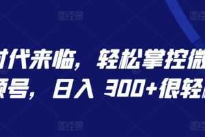 AI 时代来临，轻松掌控微信视频号，日入 300+很轻松