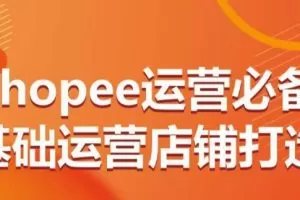 Shopee运营必备基础运营店铺打造，多层次的教你从0-1运营店铺