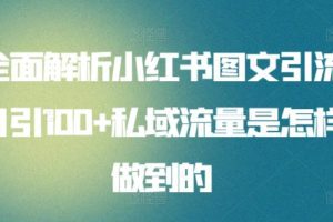 全面解析小红书图文引流日引100+私域流量是怎样做到的