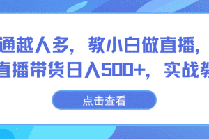 越普通越人多，教小白做直播，不露脸直播带货日入500+，实战教学