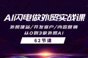 AI闪电做外贸实战课，外贸建站/开发客户/内容营销/从0到3做外贸AI（61节）