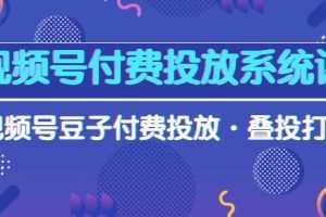 视频号付费投放系统果，视频号豆子付费投放·叠投打法（高清视频课）